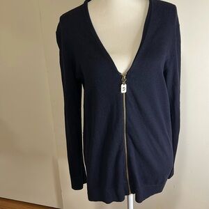 Michael Michael Kors Navy Blue Zip up Sweater